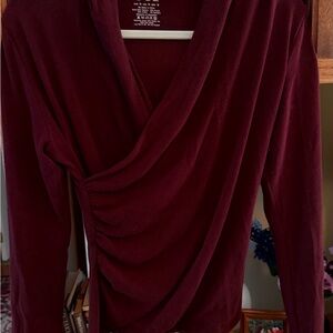 Olga Women's Burgundy Long Sleeve Top